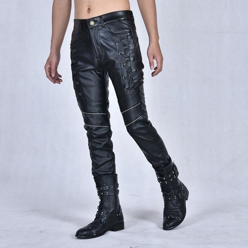 Mens Black Skinny Slim Fit Pants 