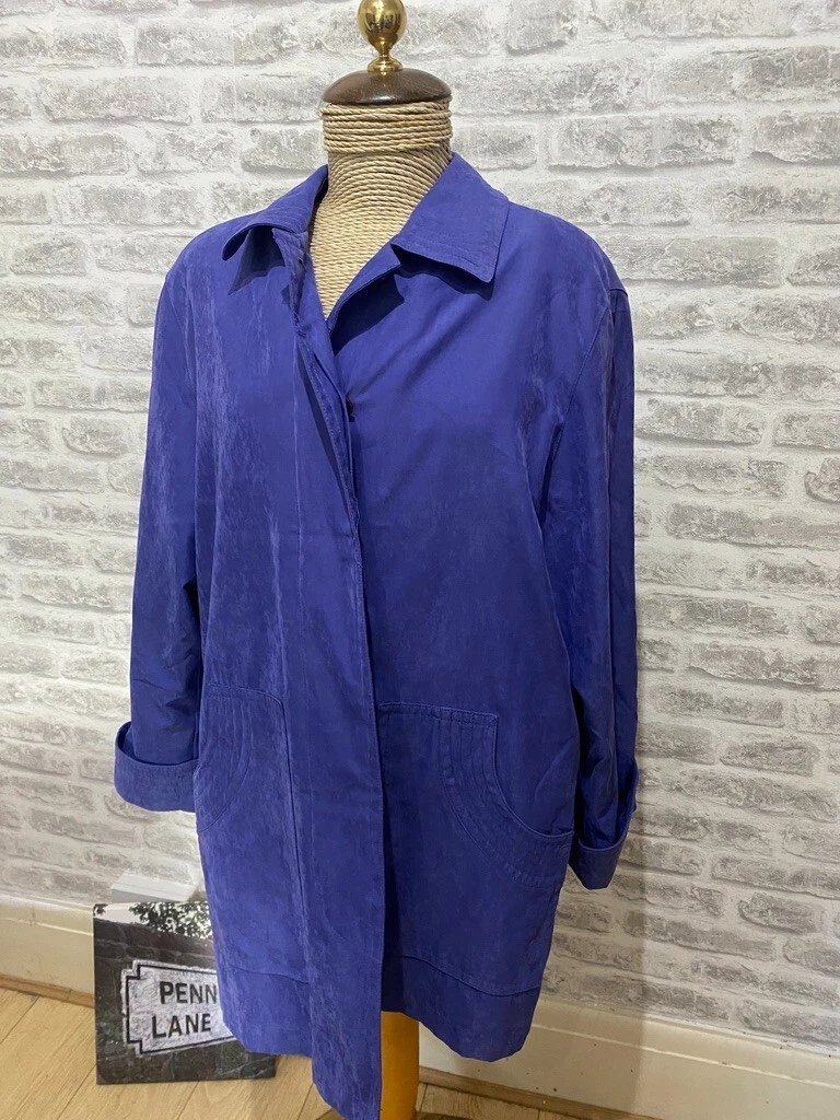 HOUSE OF FRASER poly raincoat jacket blue size M chest 44 length 32 PB337