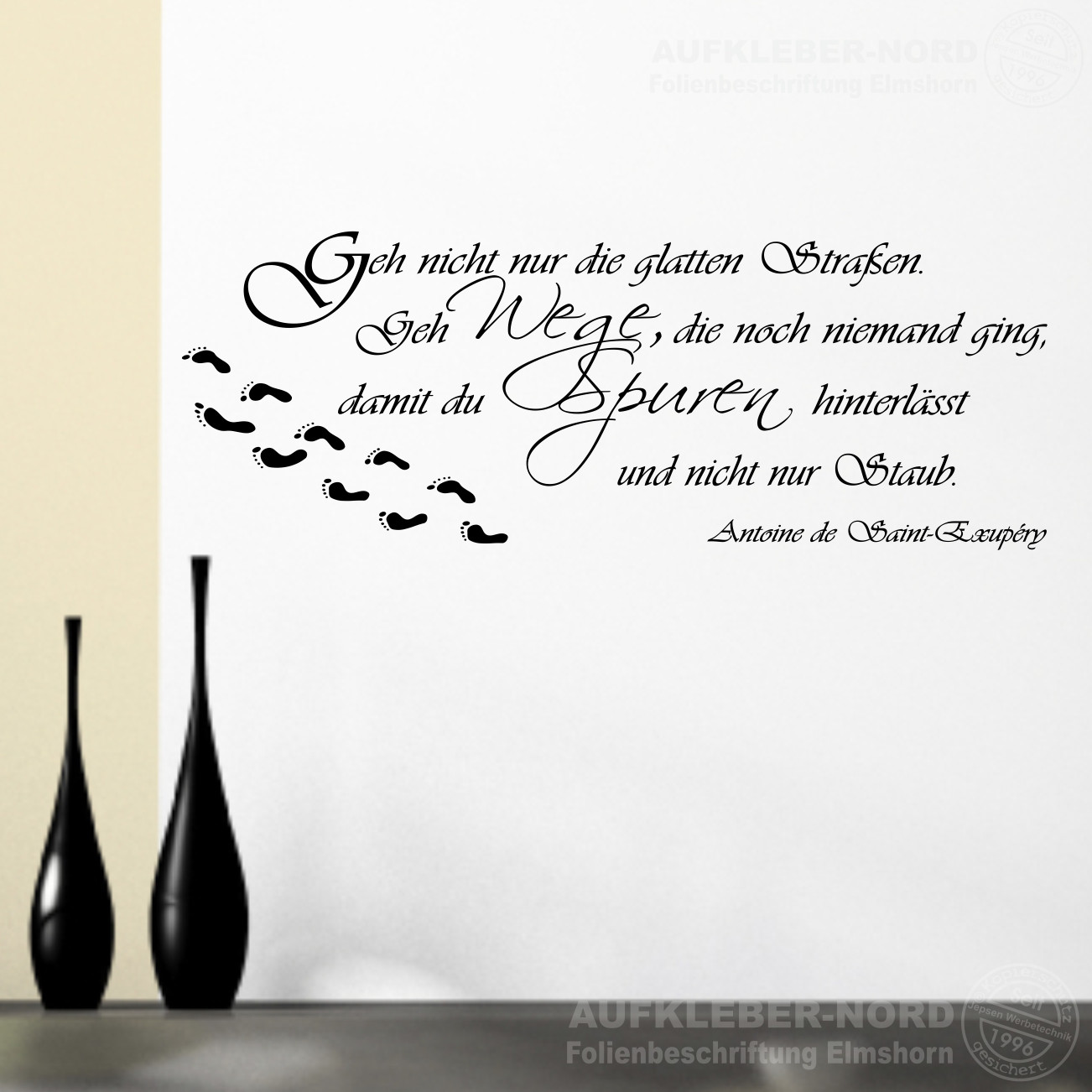 Geh nicht nur die glatten Straßen Wandtattoo 100cm A51 Wandaufkleber Spruch Text