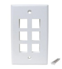 Single Gang 6 Port RJ45 Face Wall Plate Socket Keystone HDMI Cat6 Cat5e Ethernet