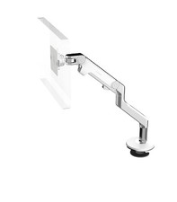 NEW M8 Humanscale Adjustable Monitor Arm Aluminum White Bolt-Through Desk Mount
