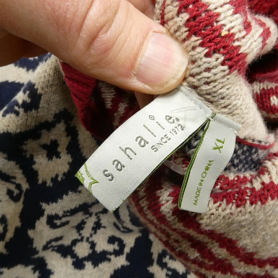 Sahalie 毛衣女式 XL 棉羊毛混纺裹身领维多利亚 — 第 3/4 张图片