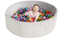 XL Foam Ball Pit for Toddlers, 47x14 in. w/ Washable Velvet Cover