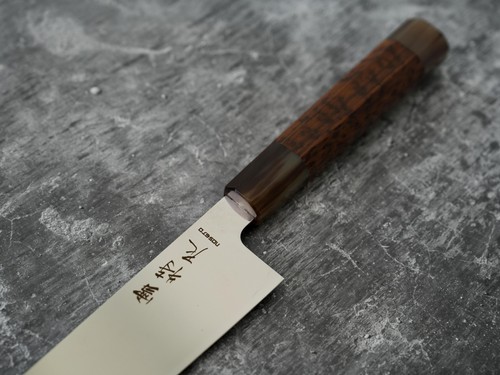 Noseto Hudo 240mm Gyuto Knife Mirror Finished VG10 Single Steel with Snakewood - Picture 2 of 15