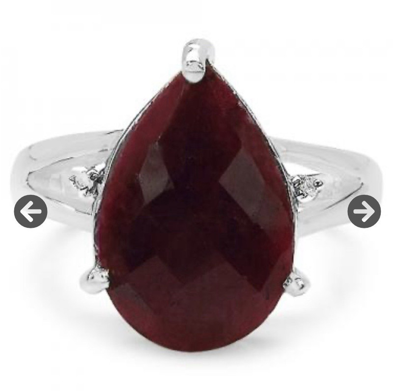 Large Natural 5.20ct. Ruby & Diamond Solitaire 14k White Gold plated Silver