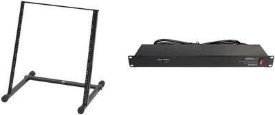 RS7030 Black Rack Stand + Startech 8 Outlet 1U Rack Mount PDU Power Strip