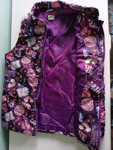 Girls vest One Step Up Purple With Hearts ,Love,Girl Squad sz L 14 16 - Picture 2 of 6