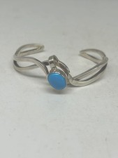 Michael Kirk Sterling Silver Native American Isleta TURQUOISE CUFF BRACELET