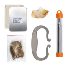 Carbon Steel Flint Fire Starter Kit Waterproof Survival Tool with Blow Pipe