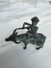 Antike Bronze-Büffel-Figur Alte Chinesische Statue-Skulptur Asien 19 Jahrhundert