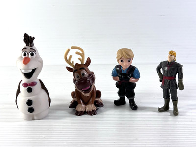 Disney Frozen PVC Cake Topper Figures Lot of 4 Figurines Toys Olaf Sven Kristoff