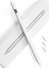 Pencil USB-C for iPad 2018-2025 : Slide-Switch, Hidden-Port Stylus with White