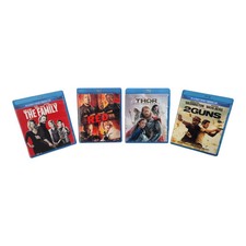 Lot of 4 Blu-ray Action Movies The Family Red Thor The Dark World 2 Guns