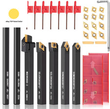 Lathe Turning Tool Set, 8Mm Shank Metal Lathe 7Pcs Lathe Tools for Grooving, Th