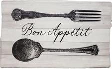 Anti-Fatigue Non Slip PVC Kitchen Floor Mat(18"x30") SPOON & FORK,BON APPETIT,HL