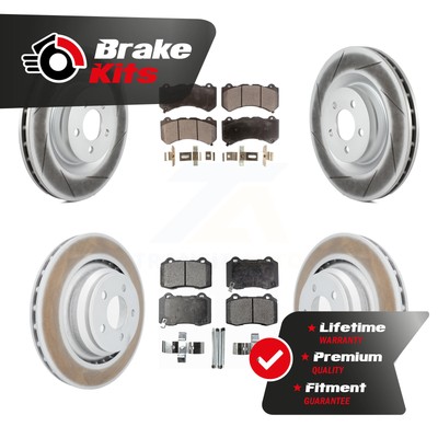 Front Rear Coat Brake Rotor Semi-Metallic Pad Kit For 2015-2018 Dodge Challenger