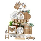 Yaomiao 21 Pcs Farmhouse Tiered Tray Decor Set Rustic Farmhouse Wood Sign