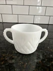 Westmoreland Thumbelina Pattern White Milk Glass Childs Set Sugar Bowl Vintage
