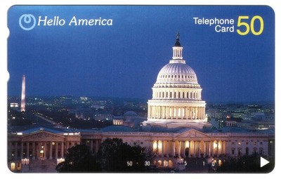 50u Hello America Washington DC - Capital Buiding & Monument MINT Telefonkarte
