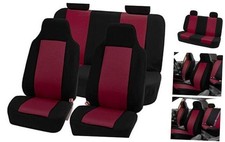 3D Air Mesh Car Seat Covers   Universal Fit Automotive Seat Full Set Burgundy