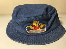 Vintage Disney Bucket Hat Winnie The Pooh Blue Jean 90s Y2k Fisherman Denim Cap
