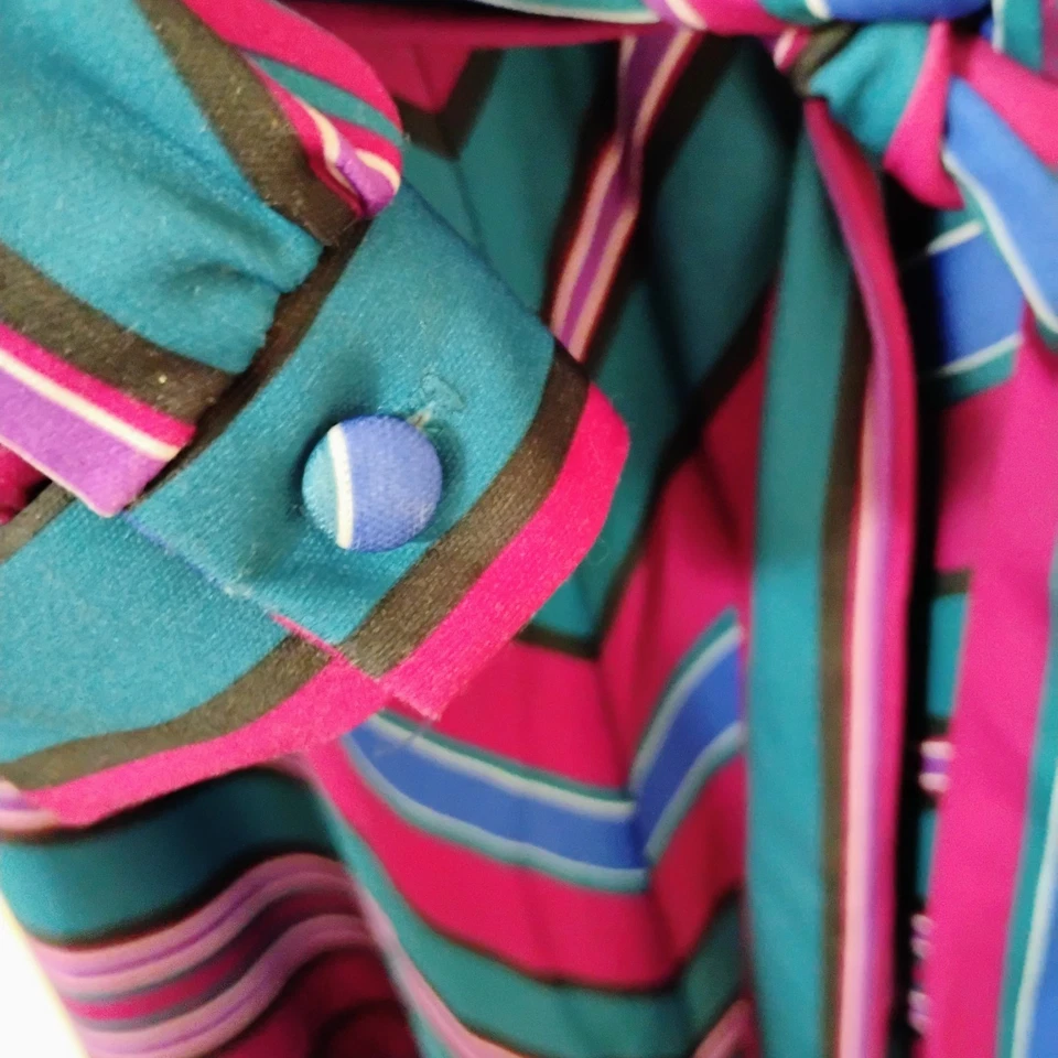 Vestido Vintage Sears El Camisero Con Bolsillos Talla 8 Rayas Púrpura Secretaria Foto 3 de 4