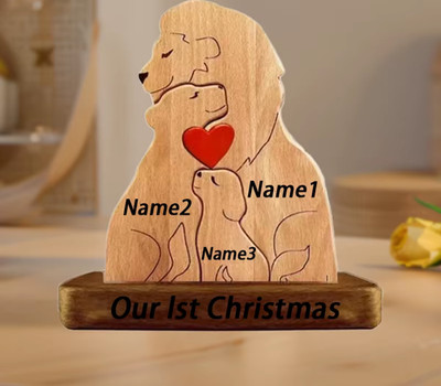 I Holz Löwen Familie Puzzle Personalisiert Name Geschenk Mama Deko Weihnachten
