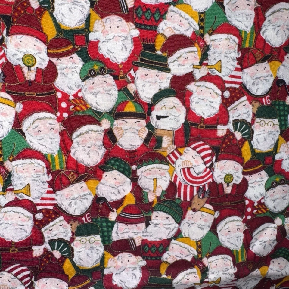 HI FASHION Santa Face Pattern Fabric Piece Remnant 38" x 42" - Image 4 of 4