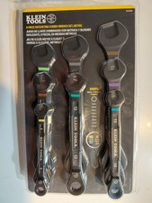 NEW - Klein Tools 69408MG 90-Tooth Ratcheting Box Wrench Set, Metric, 8 Pc.
