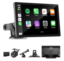 9" Wireless Apple Carplay Screen for Car with 4K Dash Cam, Portable Apple Carpla