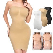 Women's Strapless Shapewear Full Slip Body Shaper Tummy Control Slip Under Dress