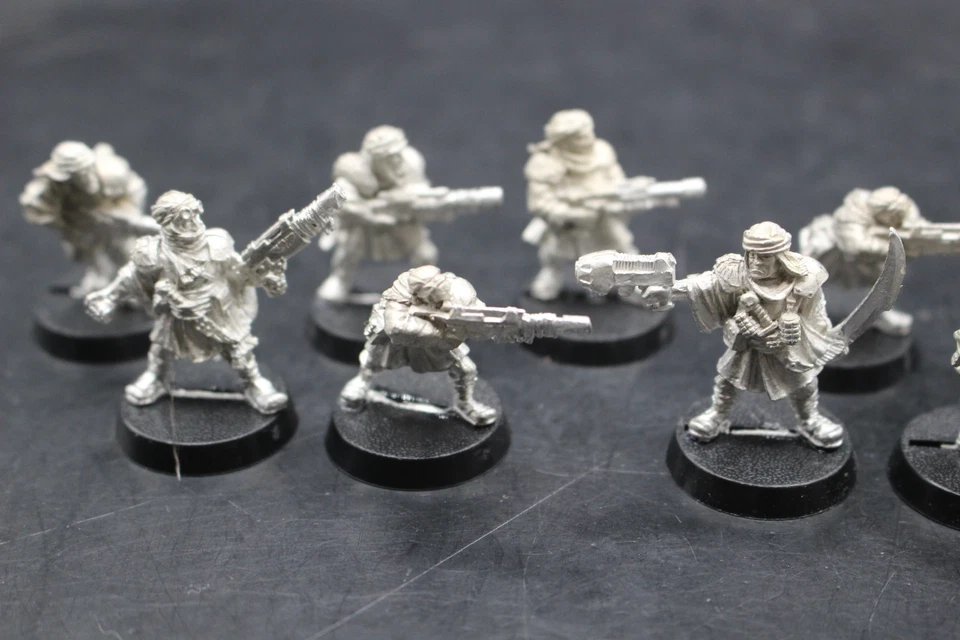Warhammer 40k Imperial Guard Tallarn Desert Raiders Squad x10 Sergeant Metal - Image 2 of 4