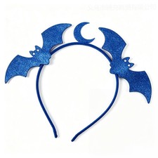 HZJXRT Blue Glitter Bat Headband, Halloween 1 Count Pack of 1 ,