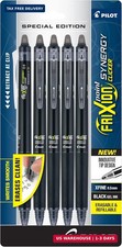 FriXion Synergy Clicker Erasable Pens, Pack of 5, Black Ink