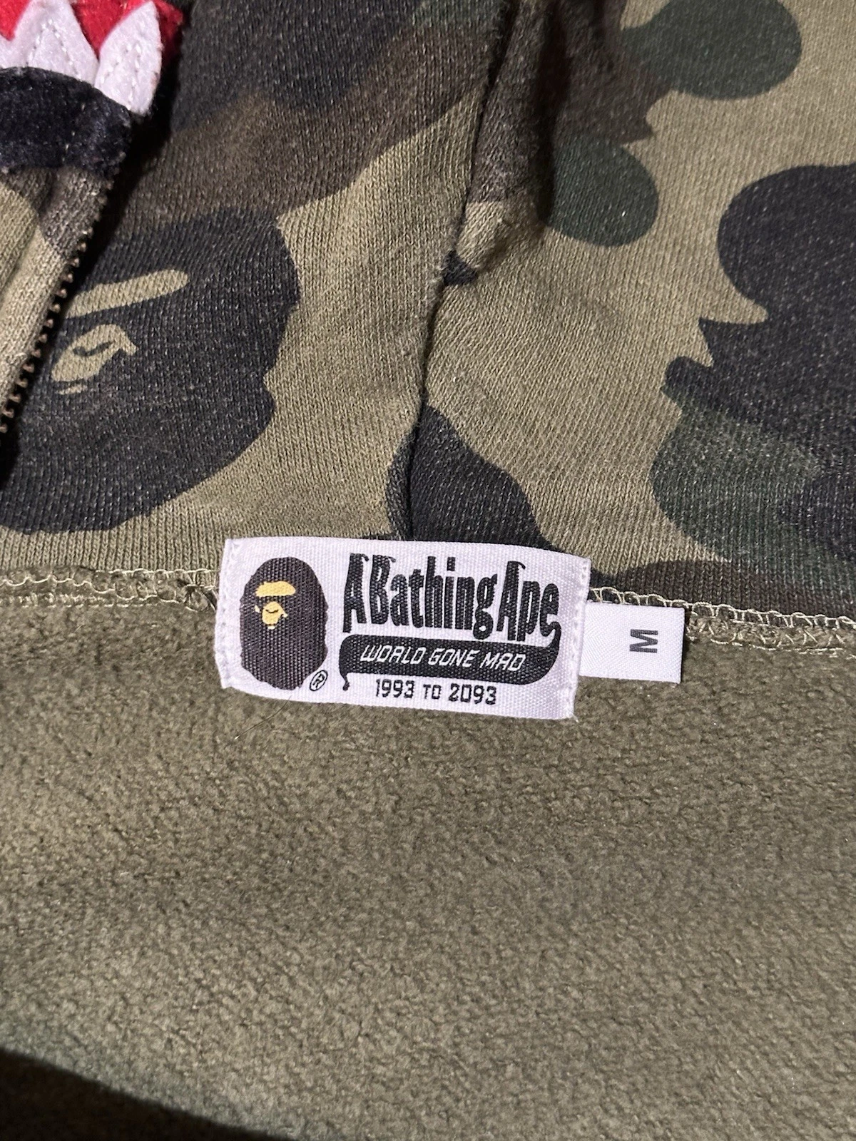 A BATHING APE (BAPE) Felpa con cappuccio e zip intera Bape 1st Camo Shark