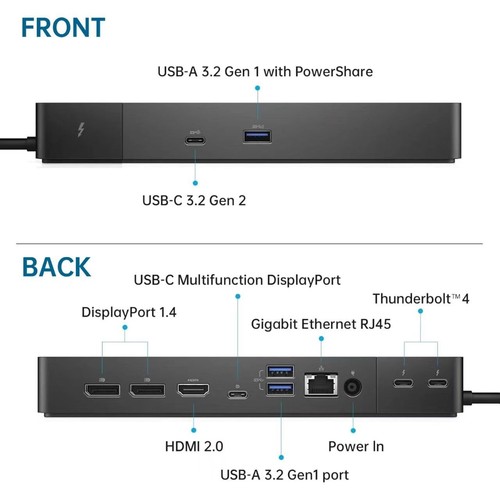 Dell WD22TB4 Docking Station, Performance Thunderbolt 4 Dock - 3 Year Warrant... - Picture 2 of 6