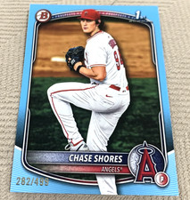 2025 Bowman Draft - Chase Shores 1st Bowman Sky Blue Paper /499 Angels #BD-142