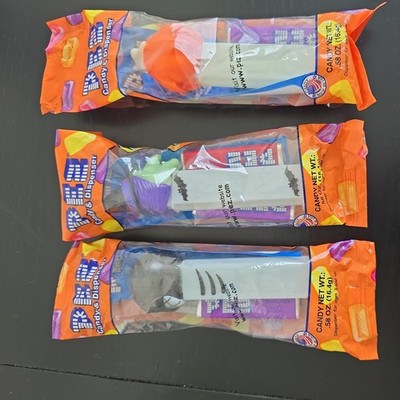 Set of 3 Halloween Glow in the Dark Pez Dispensers Pumpkin, witch, skeleton new