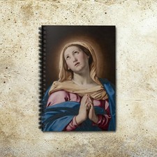 Sassoferrato Virgin in Prayer Art Spiral Notebook - Religious Ruled Journal