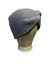 NEW handmade knitted adult ear warmer headband grey pink