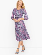 Talbots Floral Garden Fit & Flare Dress Size 16 $149 NWT