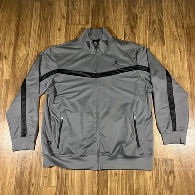 Jordan Dri-FIT Track Jacket Mens 2XL Gray Black Full Zip Athletic Sport Training - Image 1 of 4