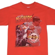 VINTAGE MLB ST LOUIS CARDINALS MARK MCGWIRE TEE SHIRT 1990S MEDIUM MADE IN USA