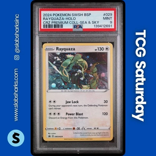 2024 POKEMON SWSH BS PROMO CROWN Z PREMIUM COLL. SEA SKY #SWSH029 RAYQUAZA PSA 9