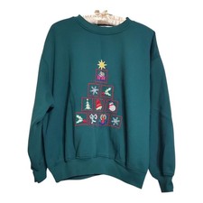 Vtg Nutcracker Sweatshirt Womens Large Ugly Christmas Winter Star Holiday Shirt