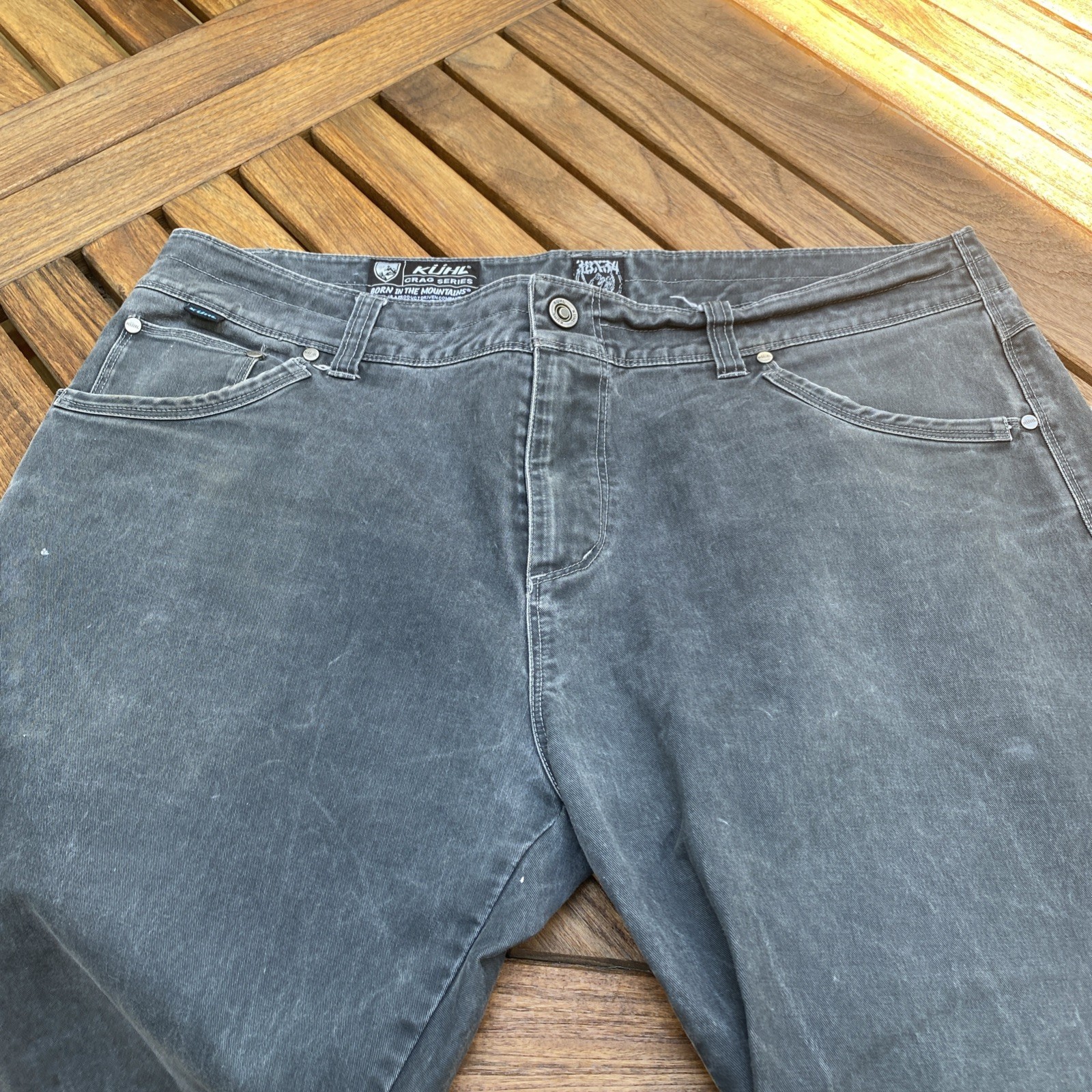 KUHL Rydr Mens 38x34 Vintage Patina Hiking Cargo Pants Crag Series