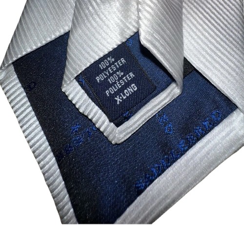 SADDLEBRED Big ⭐️ Tall Tie Men’s X-Long White~100% Polyester~Stain Resistant NEW - Picture 2 of 11