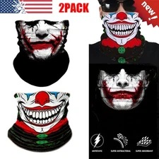 Sun Shield Joker Clown Skull Neck Gaiter Scarf Balaclava Fishing Half Face Mask