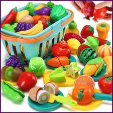35PCS Magnetic Vegetable Fruit Cutting Pretend Play Kitchen Toy Set Custom New