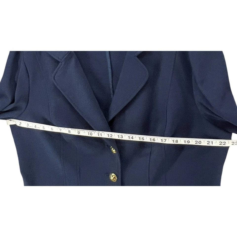 Blazer Linea Louis Dell'Olio Mujer XL Azul Dorado Botón Chaqueta Carrera Academia Foto 4 de 4